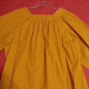 Madewell Square Neck Top Marigold Mustard Yellow
